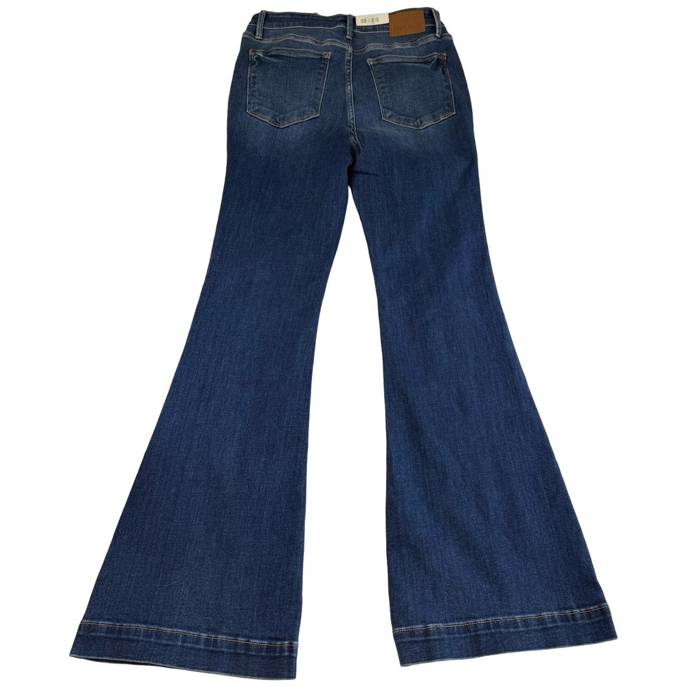 Judy Blue High Waist Flare Jeans Medium Wash Wide Hem JB82443MD Size 11/30 NEW - Picture 8 of 10